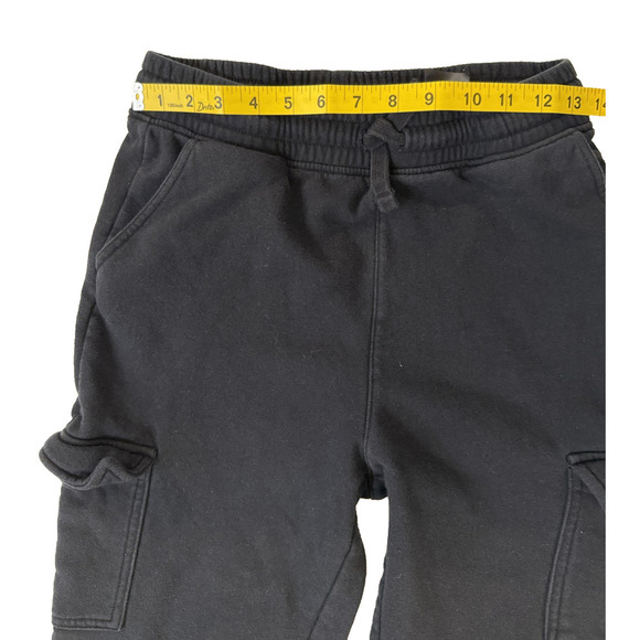 H&M Pants Boys 13-14 Black Fleece Joggers Youth Drawstring Elastic Waist Pockets - Picture 3 of 5